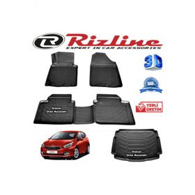 Rizline Kia Ceed 3D Paspas + 3D Bagaj Havuzu HB 2012-2017 Arası Siyah Set