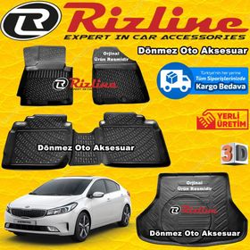 Rizline Kia Cerato 2016 Sonrası 3D Paspas ve Bagaj Havuzu