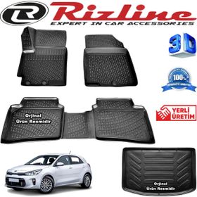 Rizline Kia Rio 3D Paspas + 3D Bagaj Havuzu HB 2017 Sonrası Siyah Set