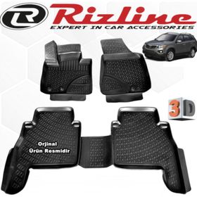 Rizline Kia Sorento 2010 - 2015 Arası Siyah 3D Havuzlu Paspas