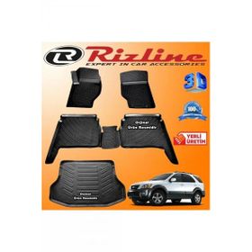 Rizline Kia Sorento 3D Paspas + 3D Bagaj Havuzu 2003-2009 Arası Siyah Set