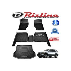 Rizline Kia Sorento 3D Paspas + 3D Bagaj Havuzu 2003-2009 Arası Siyah Set