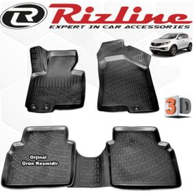 Rizline Kia Sportage 2010 - 2015 Arası Siyah 3D Havuzlu Paspas