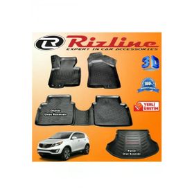 Rizline Kia Sportage 3D Paspas + 3D Bagaj Havuzu 2010 - 2015 Arası Siyah Set