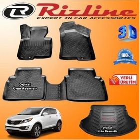 Rizline Kia Sportage 3D Paspas + 3D Bagaj Havuzu 2010 - 2015 Arası Siyah Set