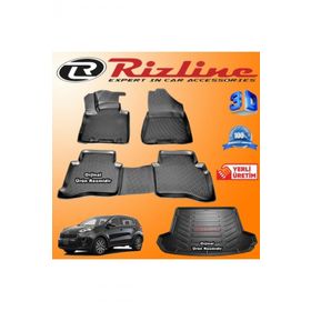Rizline Kia Sportage 3D Paspas + 3D Bagaj Havuzu 2016-2020 Arası Siyah Set