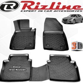 Rizline Mazda 3 HB 2013-2017 Arası 4 Parça Siyah Set 3D Havuzlu Paspas