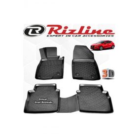 Rizline Mazda 3 HB 2017 Sonrası Son Kasa 4 Parça Siyah Set 3D Havuzlu Paspas
