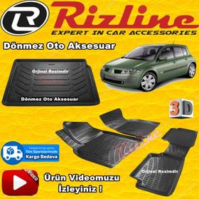 Rizline Megane 2 Paspası Siyah Hb 2004-2010 Arası 3D Bagaj Havuzu