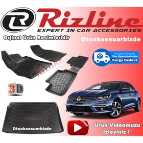 Rizline Megane 4 Siyah Hb 2016-2019 Arası 3D Paspas ve Bagaj Havuzu