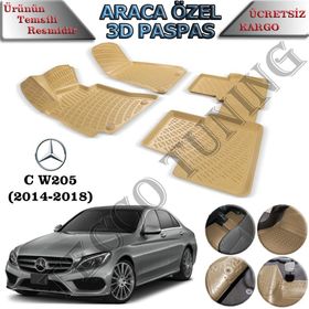 Rizline Mercedes C Serisi W205 Bej 2014-2018 3D Havuzlu Paspas
