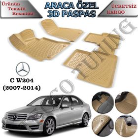 Rizline Mercedes C W204 2007-2014 Bej 3D Havuzlu Paspas