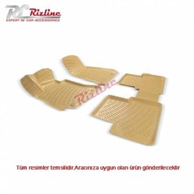 Rizline Mercedes C W204 2007-2014 Bej 3D Havuzlu Paspas