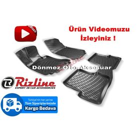 Rizline Mercedes C180 Siyah W204 2007 2014 3D Havuzlu Paspas