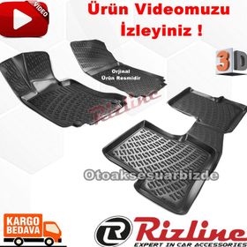 Rizline Mercedes C180 Siyah W204 2007 2014 3D Havuzlu Paspas
