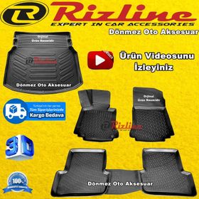Rizline Mercedes C180 Siyah W204 2007 2014 3D Havuzlu Paspas