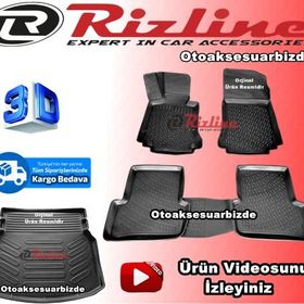 Rizline Mercedes C180 Siyah W204 2007 2014 3D Havuzlu Paspas