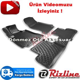 Rizline Mercedes C180 Siyah W205 2014 2019 3D Havuzlu Paspas