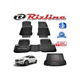 Rizline Mercedes GLA 3D Paspas + 3D Bagaj Havuzu 2014-2020 Arası Siyah Set