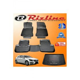 Rizline Mercedes W176 A Seri 3D Paspas+ 3D Bagaj Havuzu 2012-2017 Arası Siyah Set