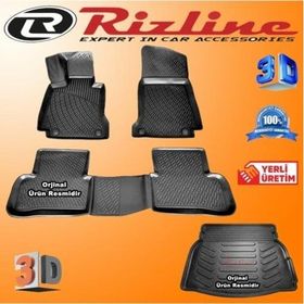 Rizline Mercedes W205 C200 3D Paspas + 3D Rampalı Bagaj Havuzu 2014-2020 Arası Siyah Set