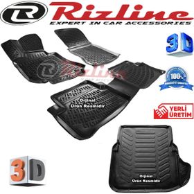 Rizline Mercedes W211 E Serisi 3D Paspas ve 3D Bagaj Havuzu 2002-2009 Arası Siyah Set