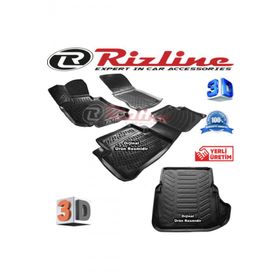Rizline Mercedes W211 E Serisi 3D Paspas ve 3D Bagaj Havuzu 2002-2009 Arası Siyah Set
