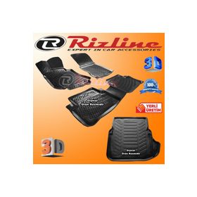 Rizline Mercedes W211 E Serisi 3D Paspas ve 3D Bagaj Havuzu 2002-2009 Arası Siyah Set