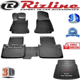 Rizline Mercedes W213 E Serisi 3D Paspas + 3D Rampalı Bagaj Havuzu 2016 Sonrası Siyah Set
