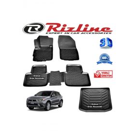 Rizline Mitsubishi ASX 3D Paspas + 3D Bagaj Havuzu 2010-2015 Arası Siyah Set