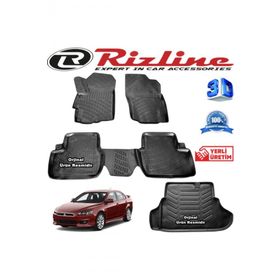 Rizline Mitsubishi Lancer 3D Paspas + 3D Bagaj Havuzu 2008-2016 Arası Siyah Set