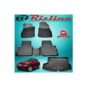 Rizline Nissan Juke 2014-2019 Arası Siyah 3D Paspas +Üst Bagaj Havuzu