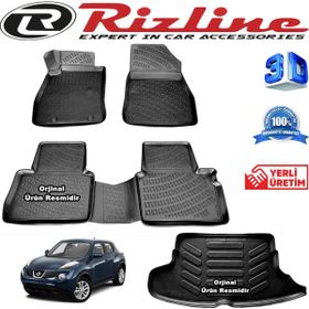 Rizline Nissan Juke 3D Paspas + 3D Bagaj Havuzu 2010 - 2014 Arası Siyah Set