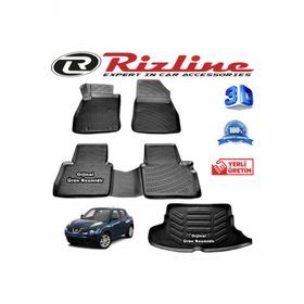 Rizline Nissan Juke 3D Paspas + 3D Bagaj Havuzu 2010 - 2014 Arası Siyah Set