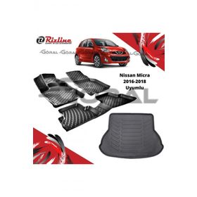 Rizline Nissan Micra 2016-2018 Uyumlu Paspas ve Bagaj Havuzu Set