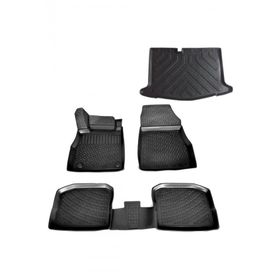 Rizline Nissan Micra 2019 Sonrası 3D Paspas Siyah & Bagaj Havuzu Set