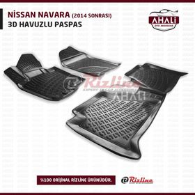 Rizline Nissan Navara 2014 2019 Siyah 3D Havuzlu Paspas