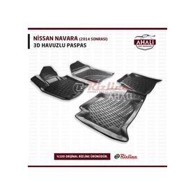 Rizline Nissan Navara 2014 2019 Siyah 3D Havuzlu Paspas