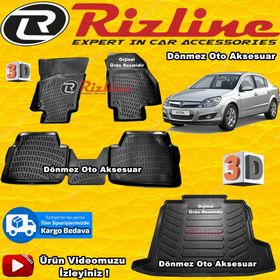 Rizline Opel Astra H Havuzu Sedan 2007-2018 Siyah 3D Bagaj Havuzu