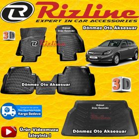 Rizline Opel Astra H Siyah Marka 3D Havuzlu Paspas