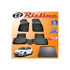 Rizline Opel Astra J HB 3D Paspas + 3D Bagaj Havuzu 2010-2017 Arası Siyah Set