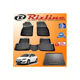 Rizline Opel Astra J HB 3D Paspas + 3D Bagaj Havuzu 2010-2017 Arası Siyah Set