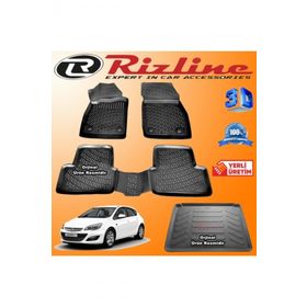Rizline Opel Astra J HB 3D Paspas + 3D Bagaj Havuzu 2010-2017 Arası Siyah Set