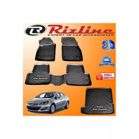 Rizline Opel Astra J Sedan 3D Paspas + 3D Bagaj Havuzu 2019 Sonrası Siyah Set