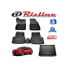 Rizline Opel Astra K 3D Paspas + 3D Bagaj Havuzu HB 2015-2020 Arası Siyah Set