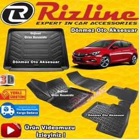 Rizline Opel Astra K Havuzu Hb 2015-2019 Siyah 3D Bagaj Havuzu