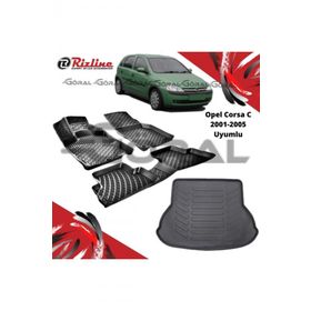 Rizline Opel Corsa C 2001-2005 Uyumlu Paspas ve Bagaj Havuzu Set