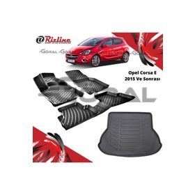 Rizline Opel Corsa E 2015 ve Sonrası Paspas ve Bagaj Havuzu Set