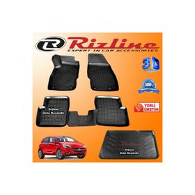 Rizline Opel Corsa E 3D Paspas + 3D Bagaj Havuzu HB 2014 - 2020 Arası Siyah Set