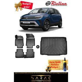 Rizline Opel Crossland 2020 ve Sonrası 3D Havuzlu Paspas+Alt Sabit Zemin Bagaj Havuzu Seti